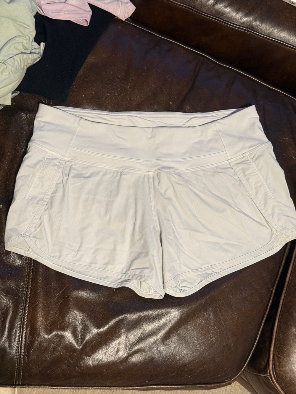 lululemon athletica White Athletic Shorts with Wide Waistband